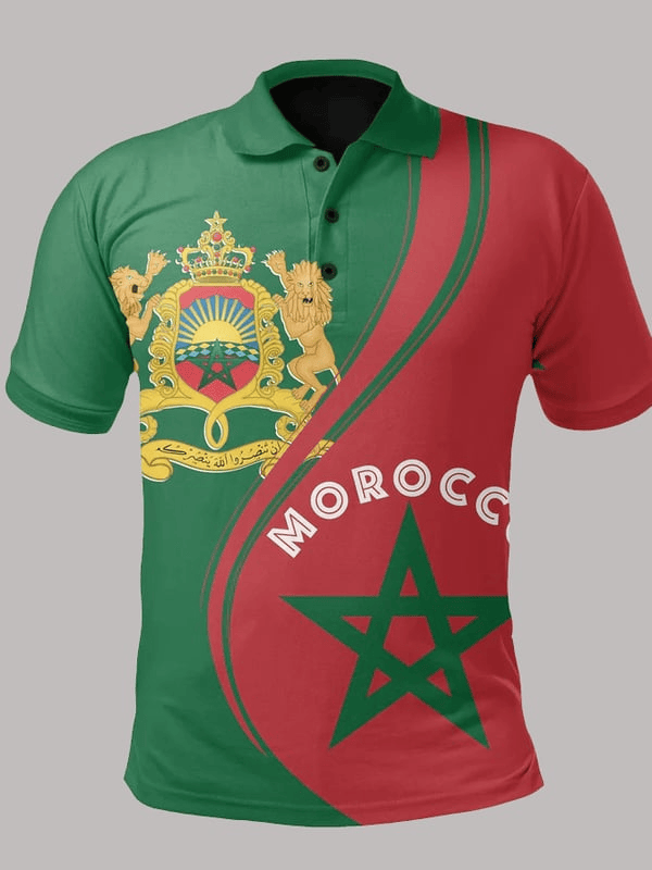 Morocco Football World Cup 2026 Polo Shirt Men's Game Day Clothes Present For Football Fans