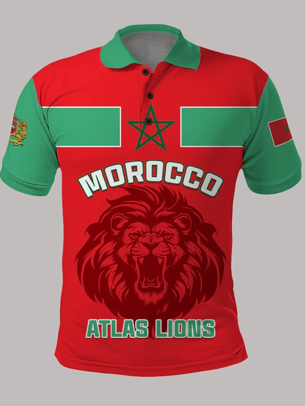 Morocco Football World Cup 2026 Polo Shirt Morocco Atlas Lions Shirt Gifts For Brothers