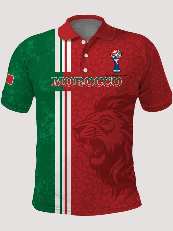 Morocco Football World Cup 2026 Polo Shirt Morocco National Football Fan Apparel Gifts