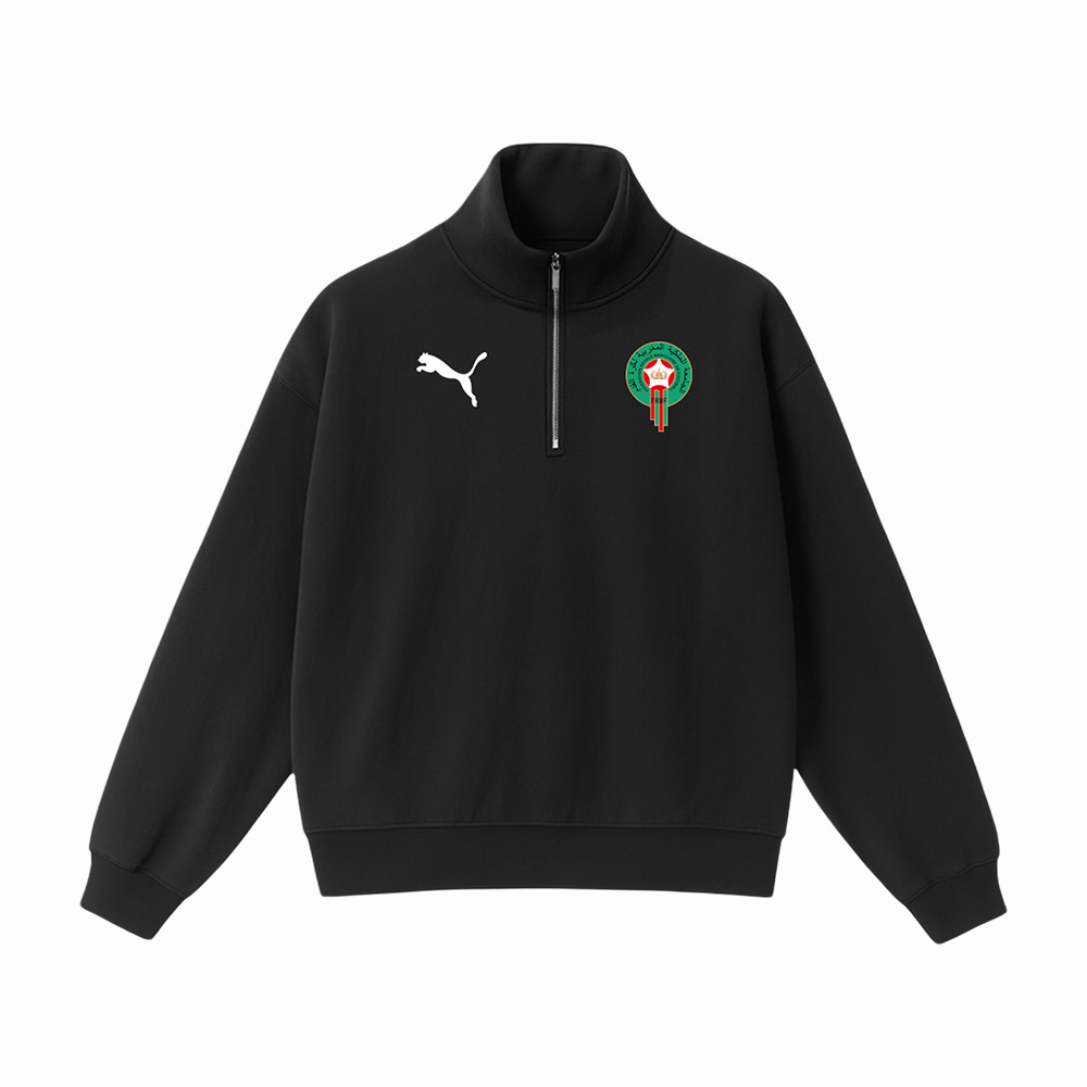 Morocco National Football Team Zip Sweatshirt Morocco Football Merch Best Gifts For Husband
