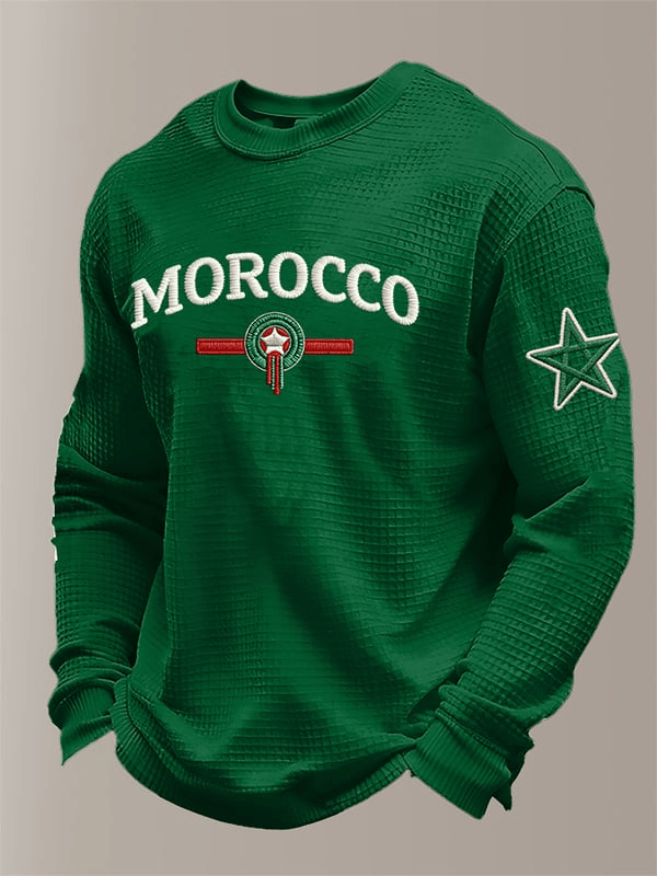 Morocco National Football World Cup 2026 Long Sleeve Shirt Gifts For Football Fans For Men