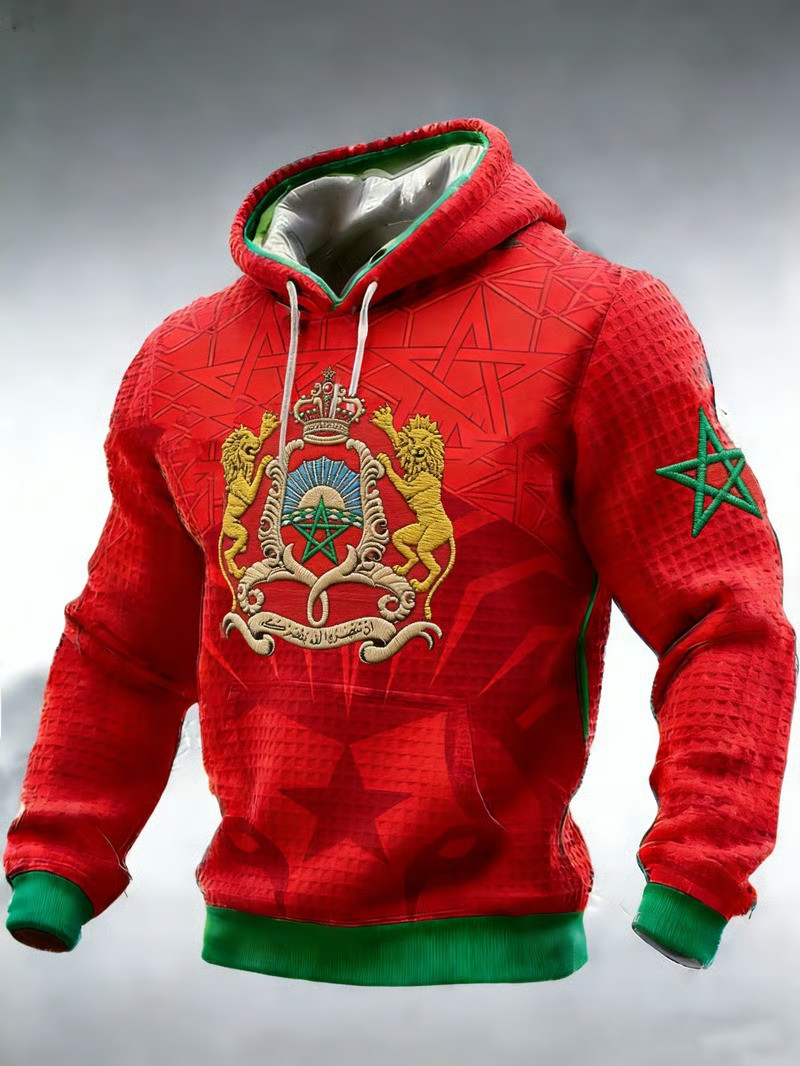Morocco Royal Crest Hoodie World Cup 2026 Soccer Fan Gear Atlas Lions Gift For Morocco Fans