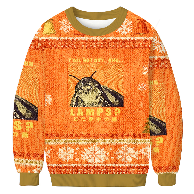 Moth Obsessed With The Light Christmas Ugly Sweatshirt Holiday Joke Gift Idea