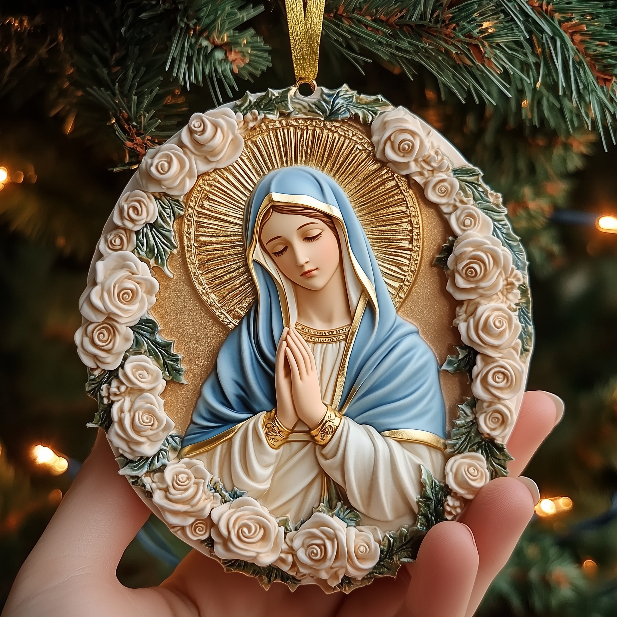 Mother Mary Mica Ornament Divine Religious Christmas Ornament Meaningful Holiday Home Decoration