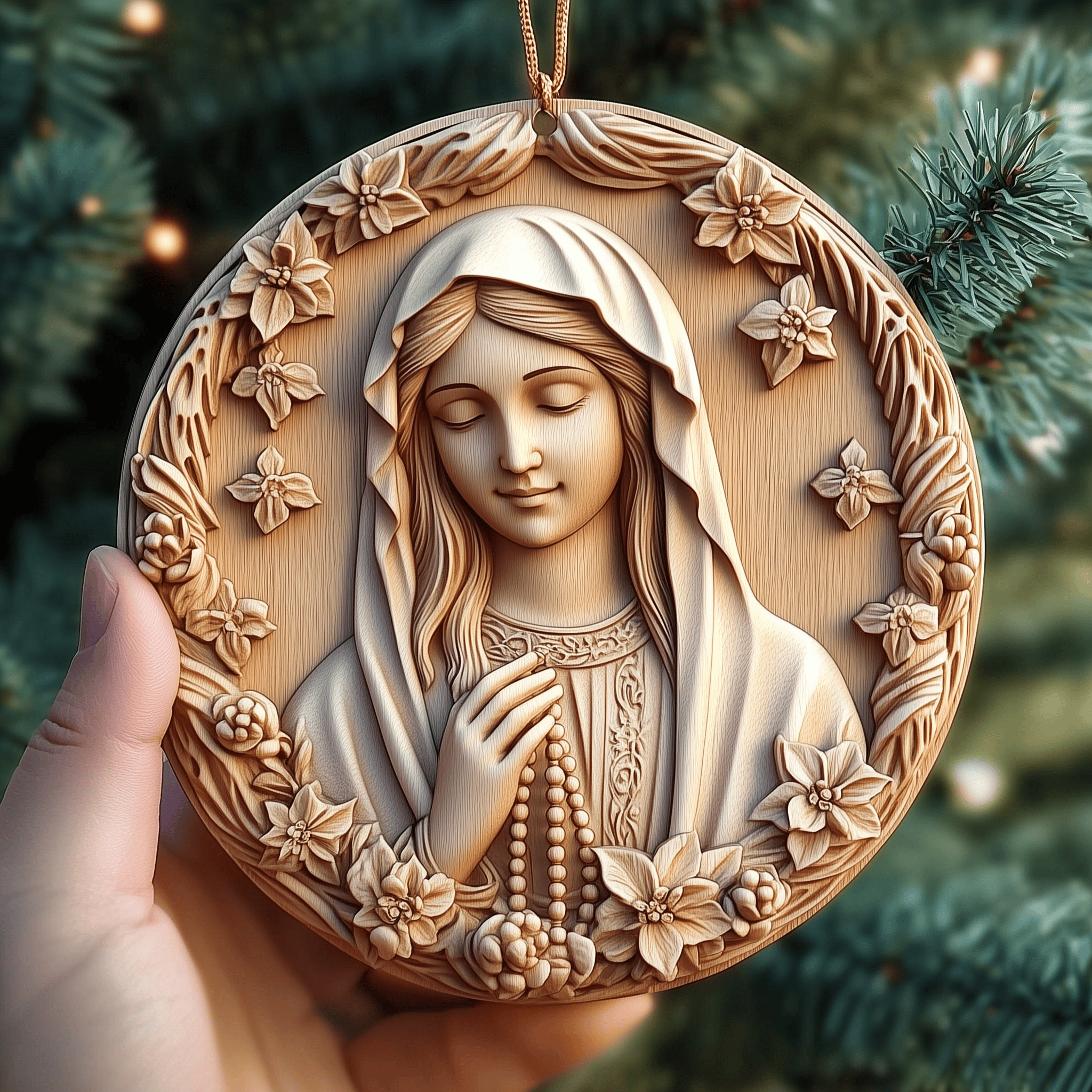 Mother Mary Mica Ornament Feel the Magic of Family Gatherings with Special Ornaments