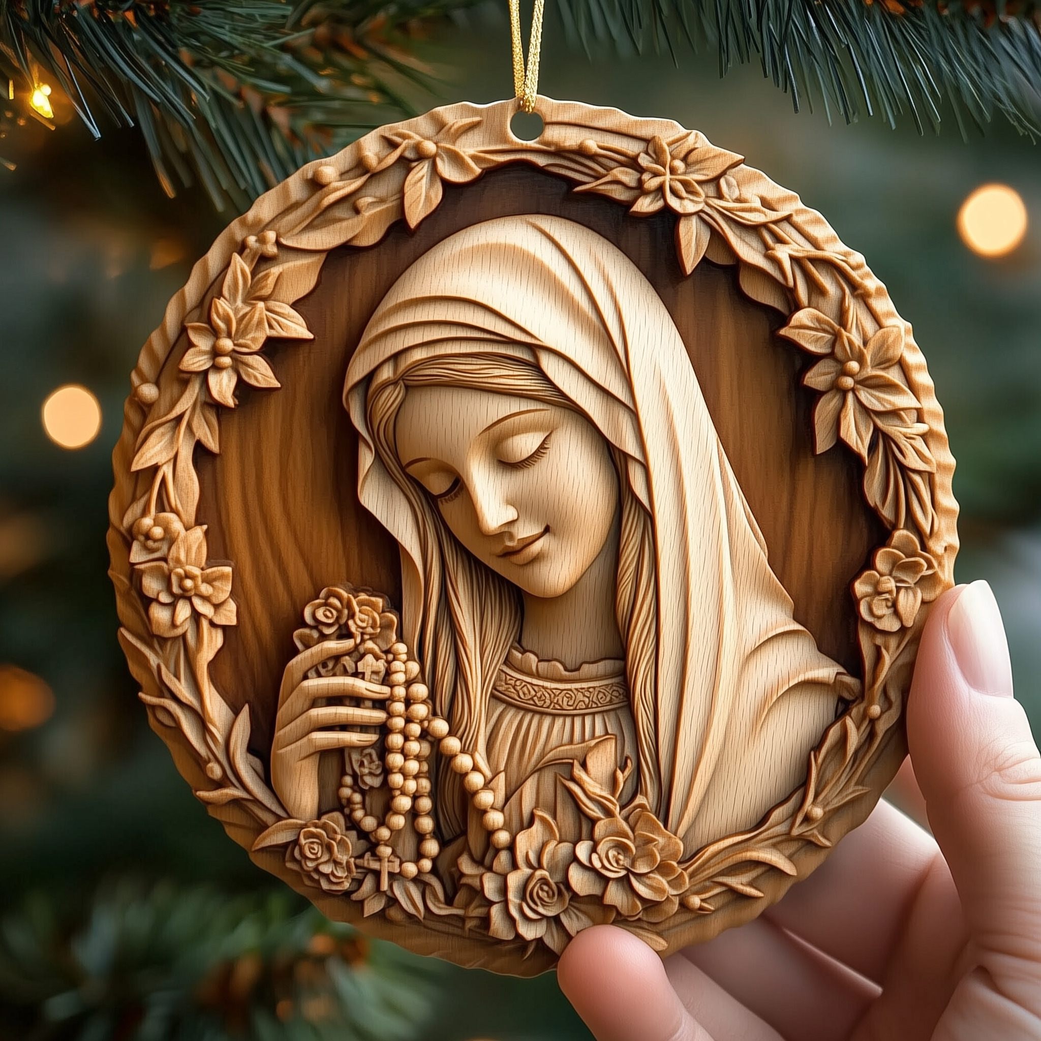 Mother Mary Mica Ornament Graceful Religious Christmas Ornament Beautiful Holiday Keepsake Idea