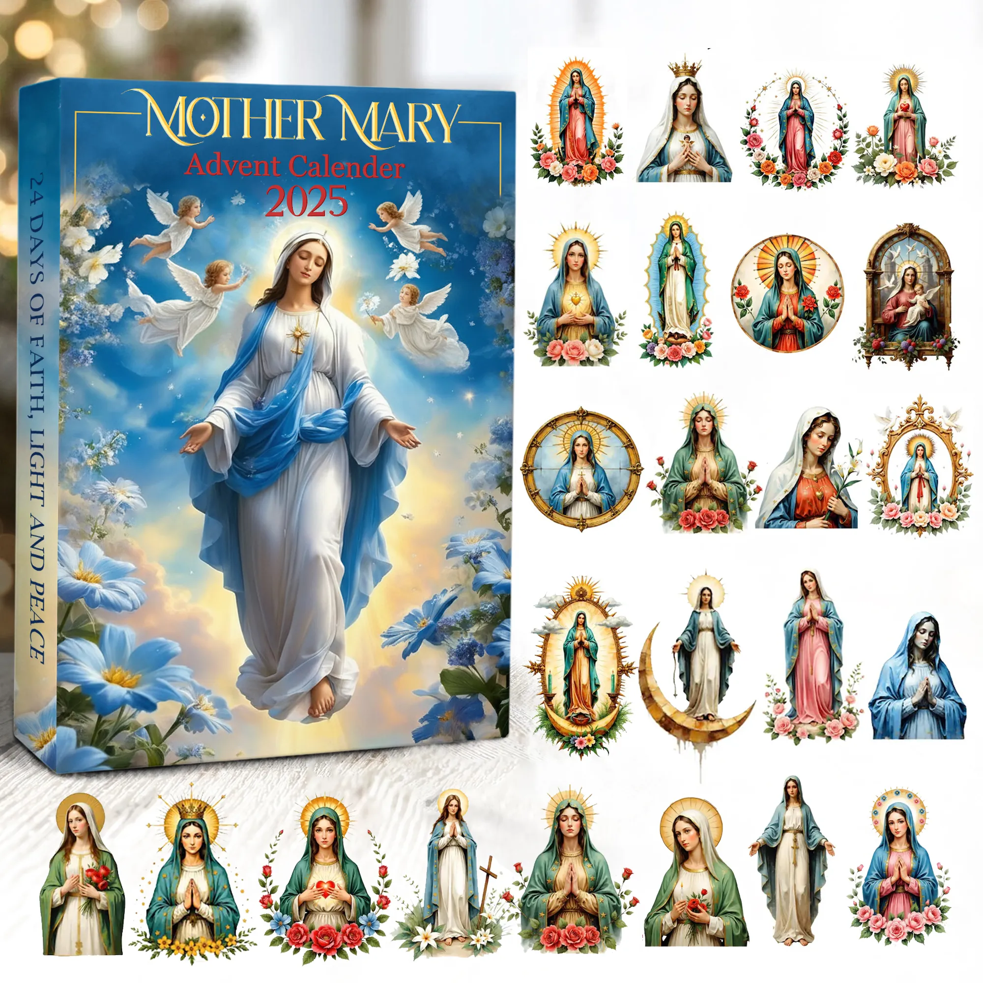 Mother Mary Ornament Advent Calendar 2025 Xmas Advent Calendar Religious Christmas Gift