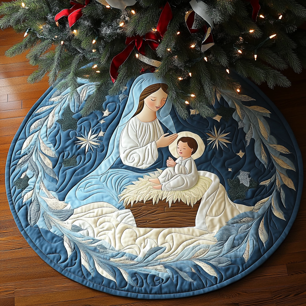 Mother Mary Quilted Round Mat Entryway Design Ideas Moms First Christmas