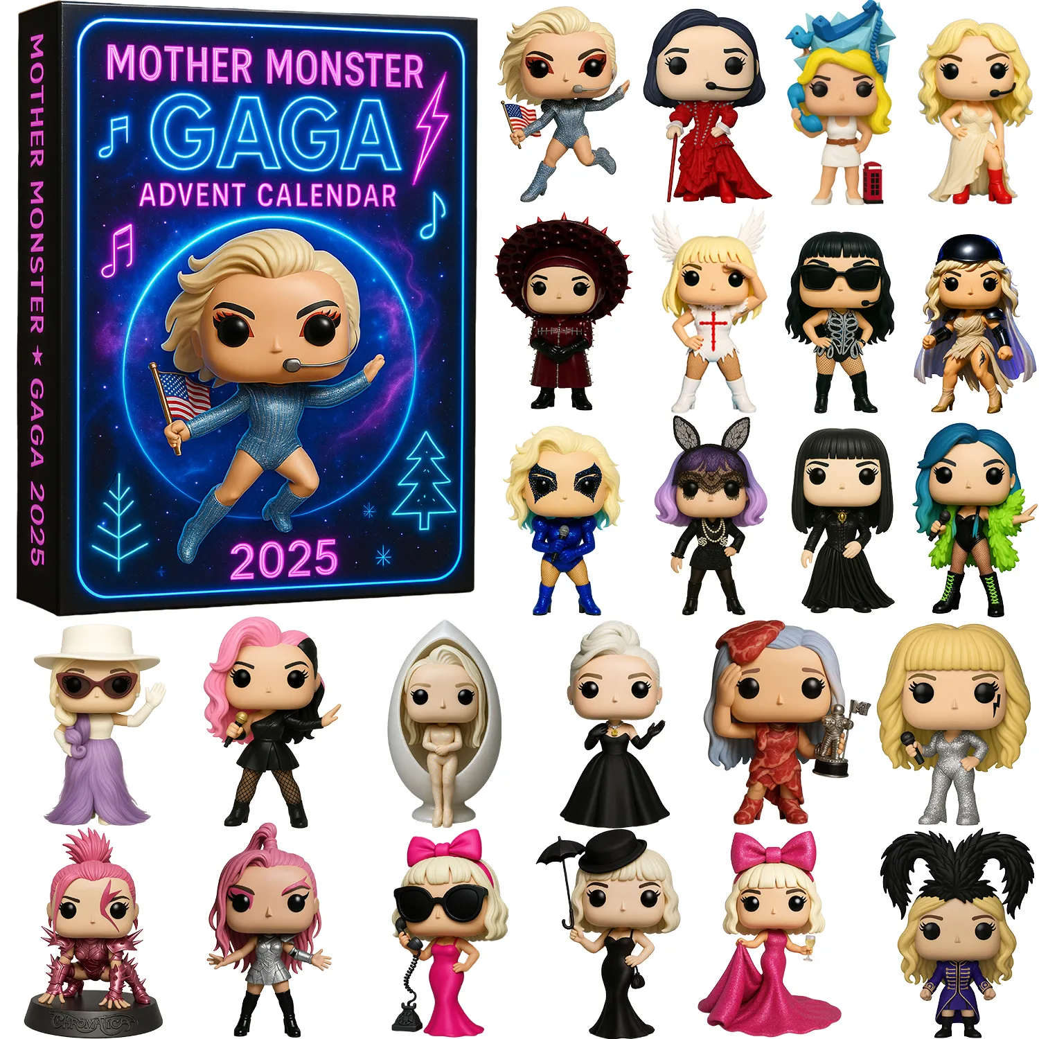 Mother Monster Ornament Advent Calendar 2025 Christmas Countdown Decor Gaga Lover Xmas Gifts