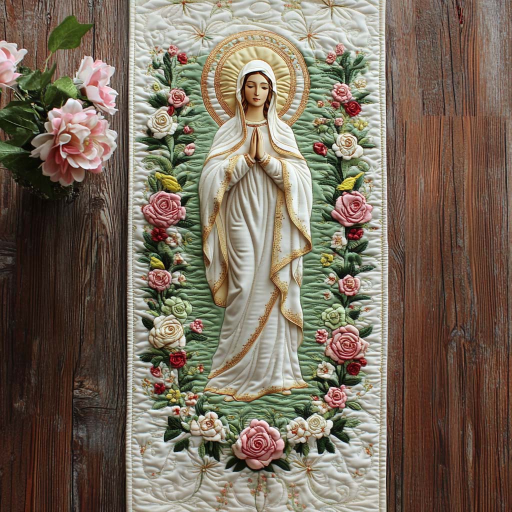 Mother of Hope Quilted Table Runner Nativity Table Runner Religious Gift Ideas