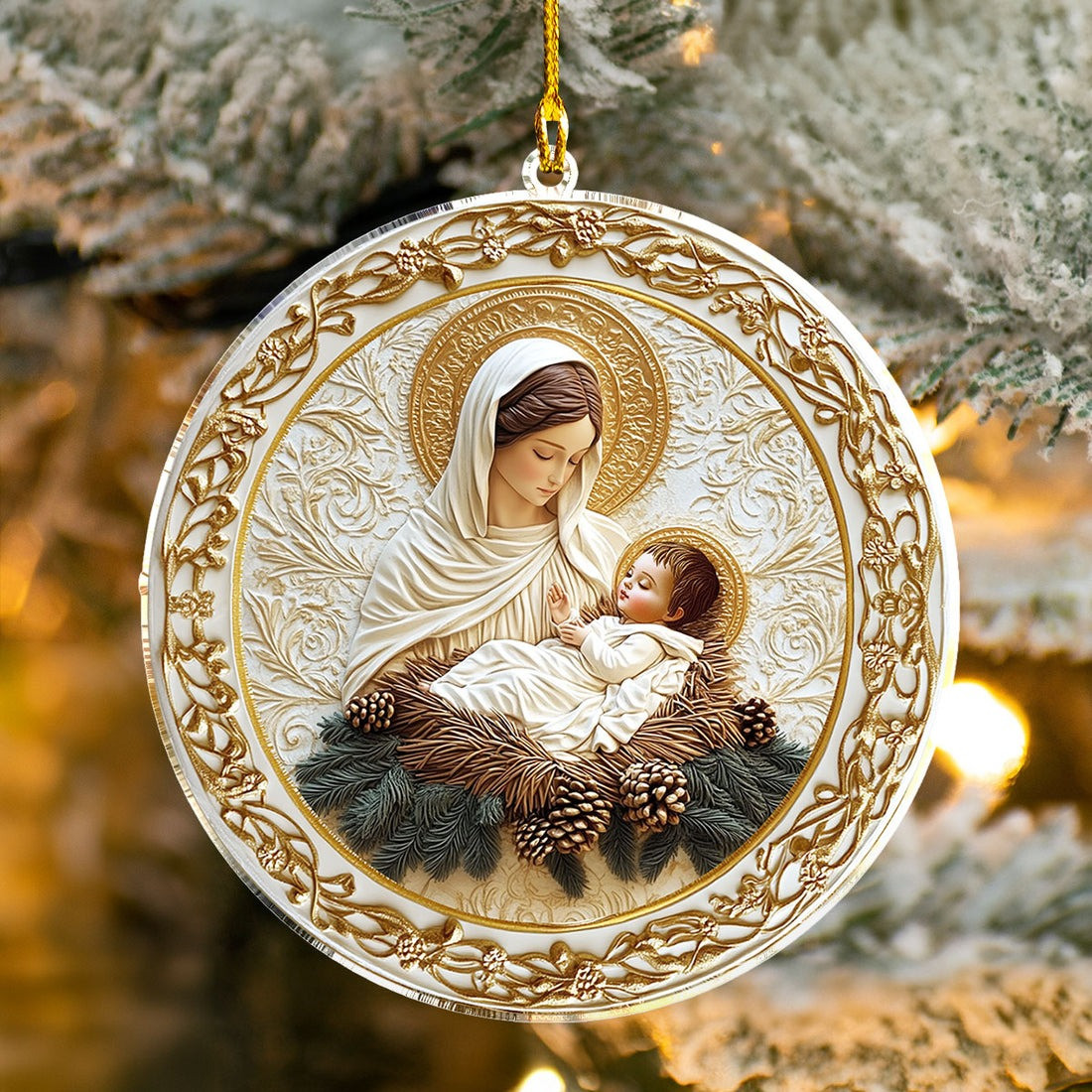 Mother's Embrace Mary & Jesus Christmas Ornament Baby Jesus Ornaments For Family Decoration