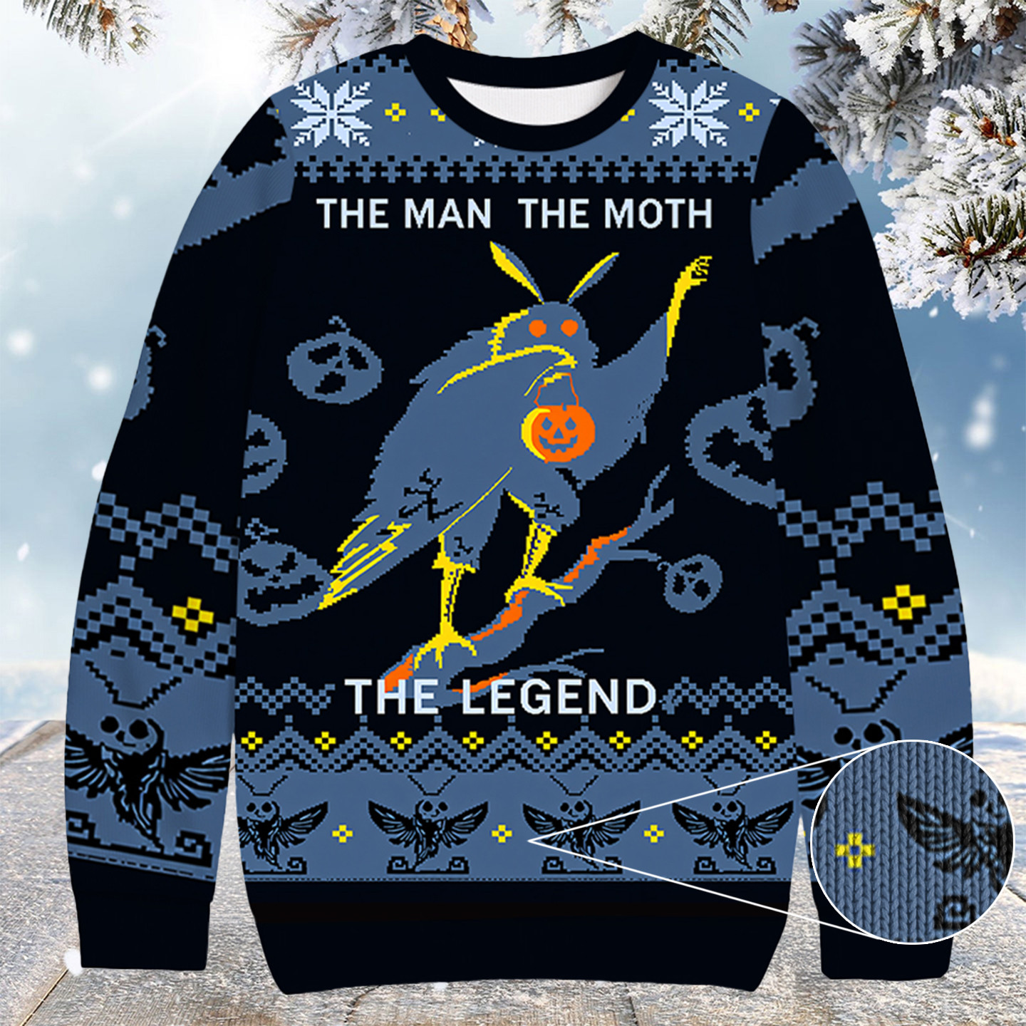Mothman Christmas Ugly Sweater Funny Xmas Clothing Secret Santa Gifts