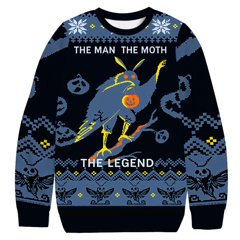 Mothman Christmas Ugly Sweatshirt Christmas Cozy Winter Wear Gift Ideas Mothman Christmas Ugly Sweatshirt Christmas Cozy Winter Wear Gift Ideas