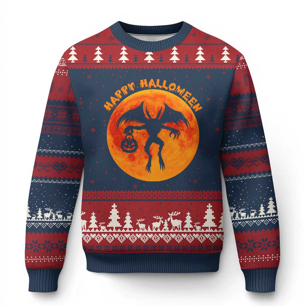 Mothman Cryptid Happy Halloween Ugly Christmas Sweater Weird Xmas Gift For Cryptid Lovers