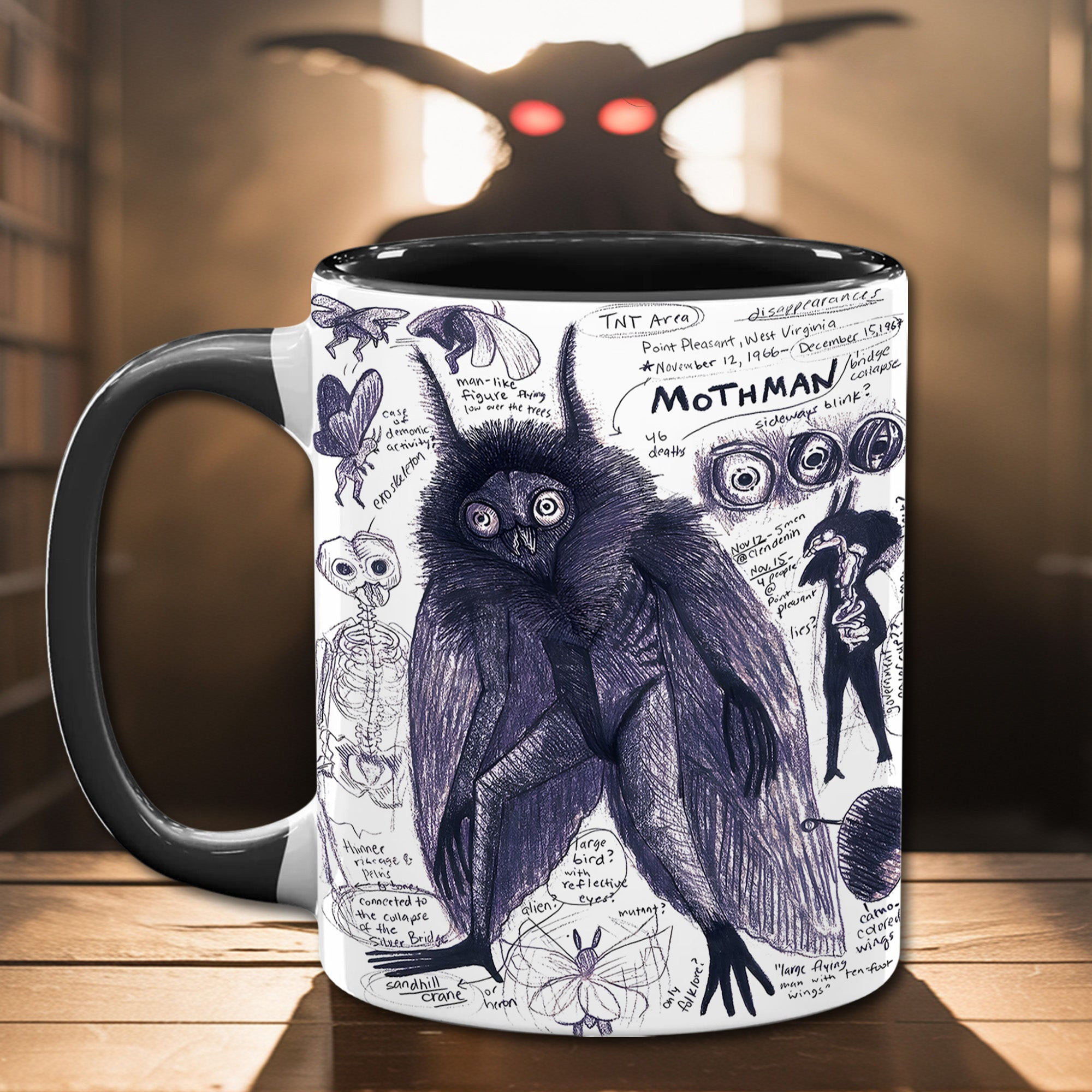 Mothman Mysteries Mug Mothman Coffee Mug Monster Gift Ideas