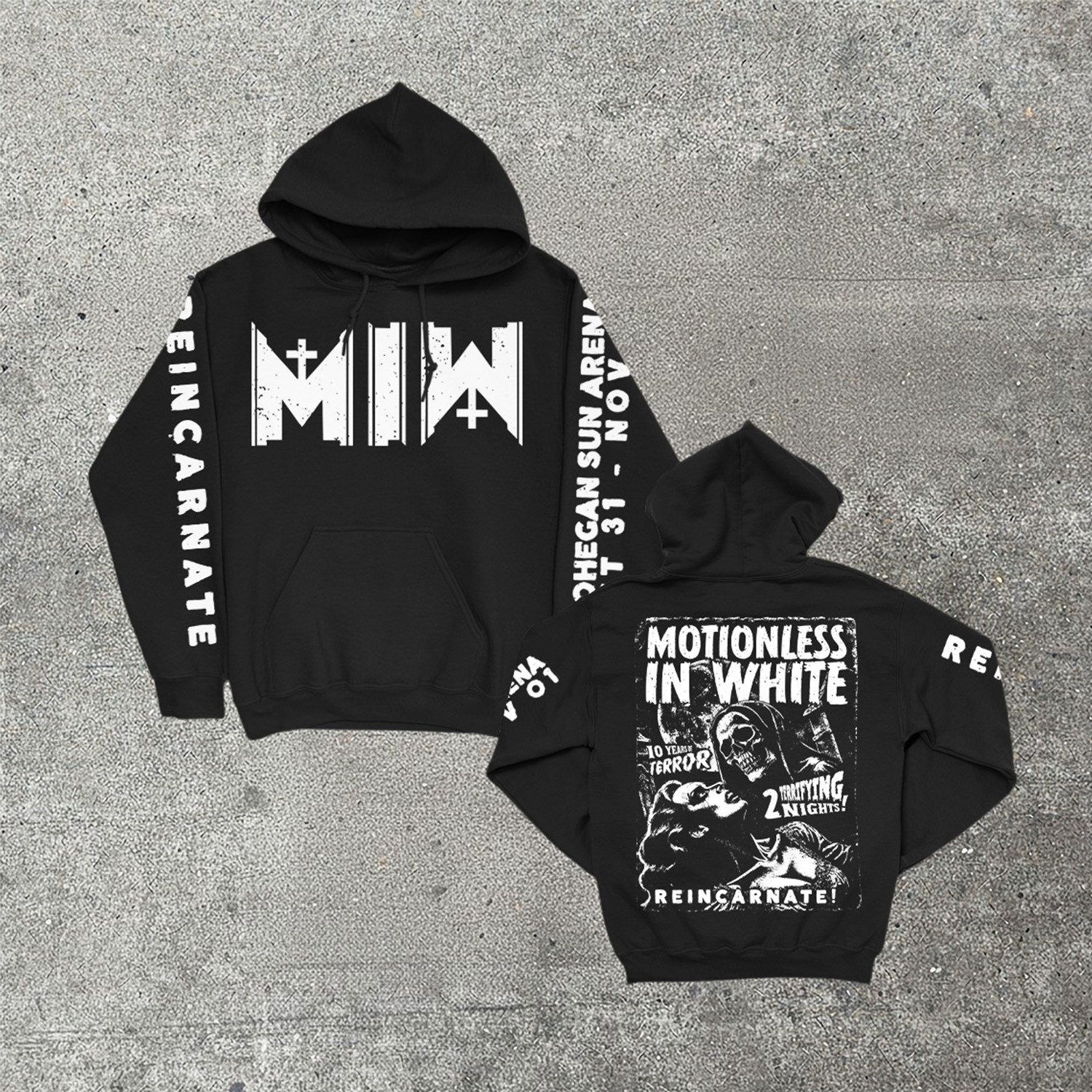 Motionless In White 10 Years Of Terror Reincarnate Pullover Hoodie Fan Merch Best Gift For Fans