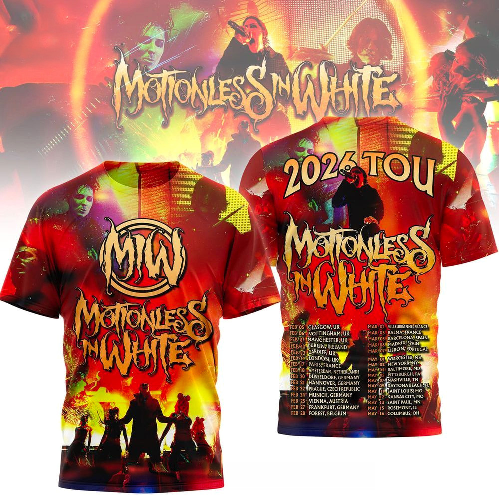 Motionless In White 2026 Tour T-Shirt Motionless In White Merch Gift Ideas For Music Lovers Motionless In White 2026 Tour T-Shirt Motionless In White Merch Gift Ideas For Music Lovers