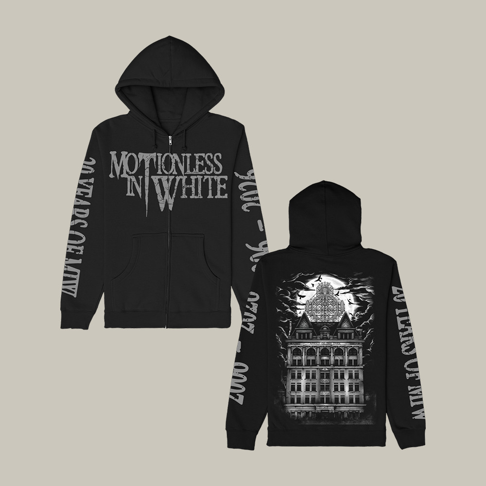 Motionless In White Logo Zip Hoodie Metalcore Band Apparel Motionless In White Fan Gift