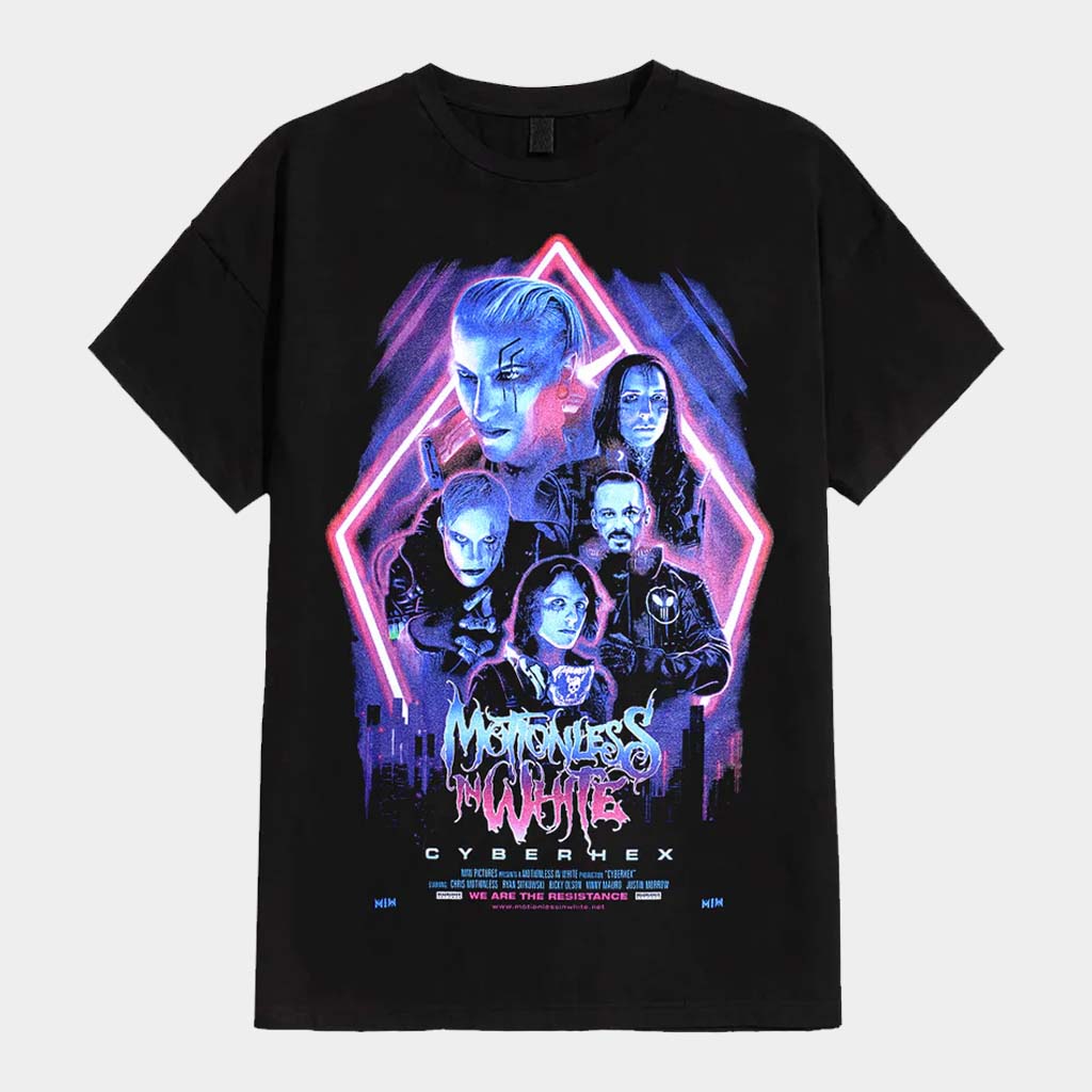 Motionless In White Merch Cyberhex Movie T-Shirt Motionless In White Apparel Gifts For Fans