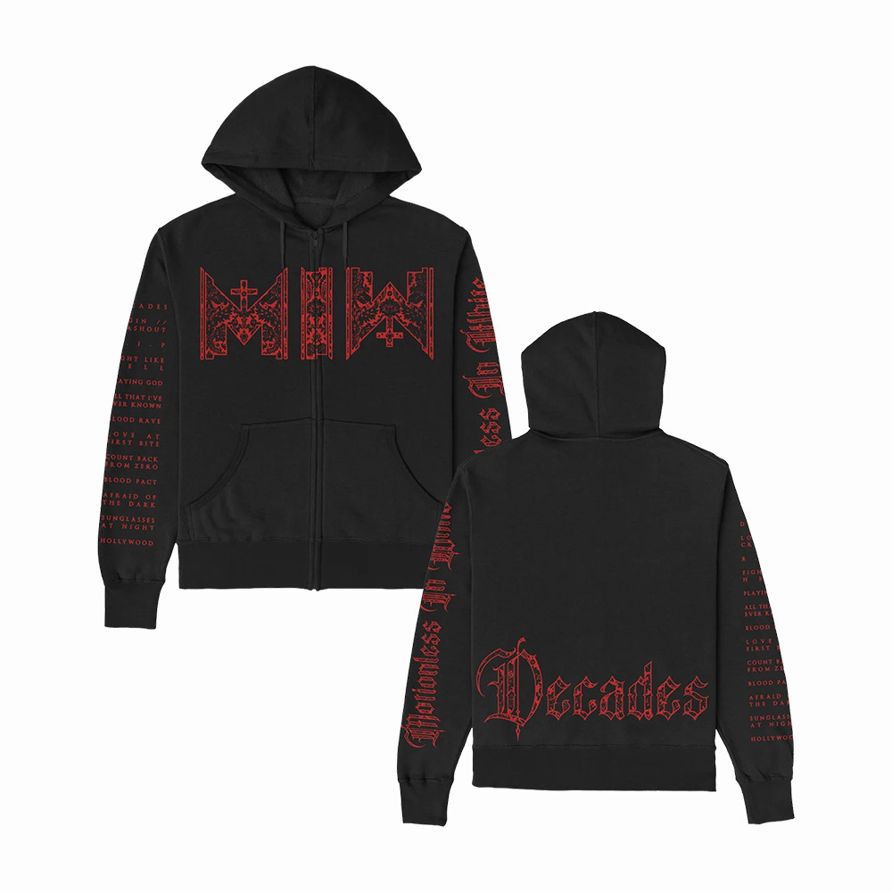 Motionless In White Merch Decades Logo Zip Up Hoodie Gift For Junkies