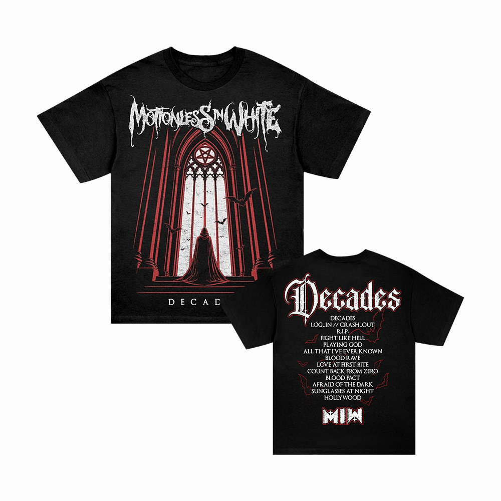 Motionless In White Merch Decades Tour Dates Tracklist T-Shirt Gift For Fanatics