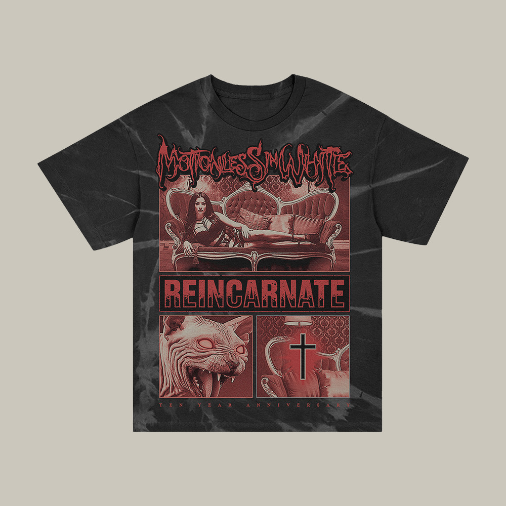 Motionless In White Merch Evil Eyes Cat T-Shirt Music Concert Tee Unique Gift For Fans