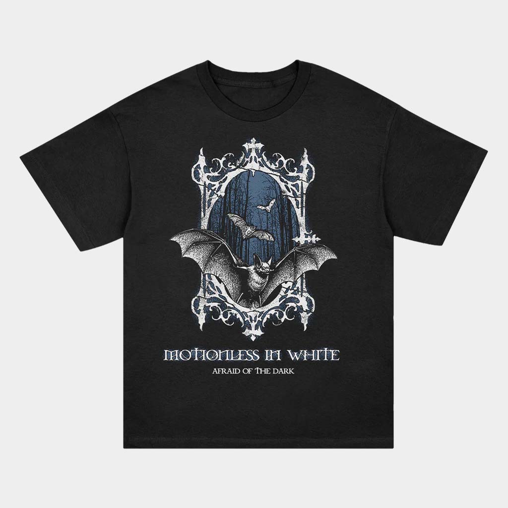 Motionless In White Merch MIW Afraid Of The Dark Bat T-Shirt Best Gifts For Band Fans
