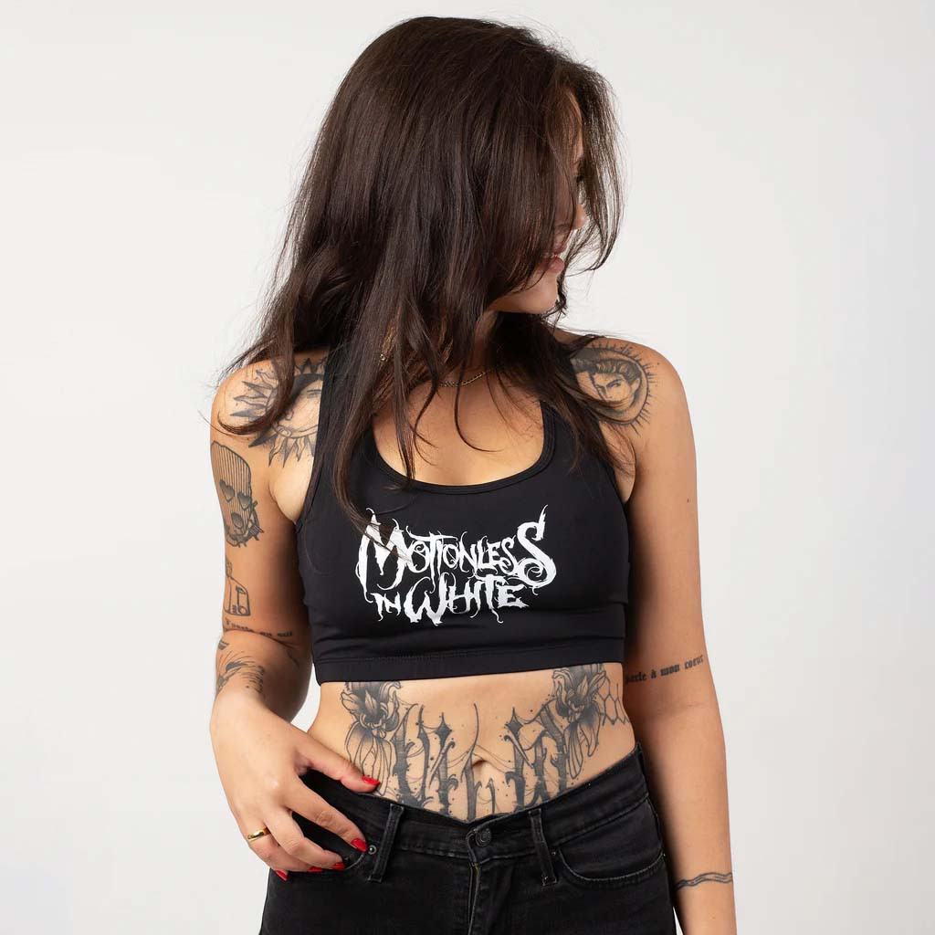 Motionless In White Merch Motionless In White Logo Sports Bra Motionless In White Clothing