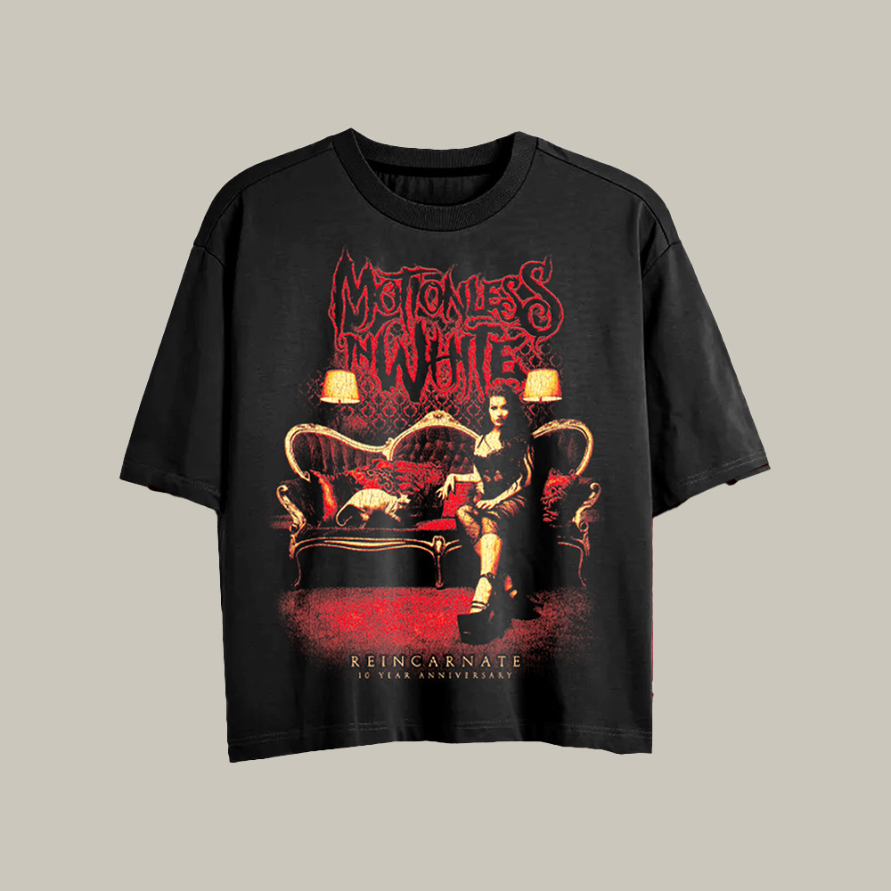 Motionless In White Merch Reincarnate Year Anniversary Crop Top Motionless In White Clothes