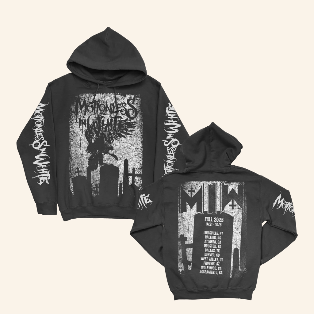 Motionless In White Merch Vulture Fall Tour 2025 Hoodie Black Gifts For Fans Motionless In White Merch Vulture Fall Tour 2025 Hoodie Black Gifts For Fans