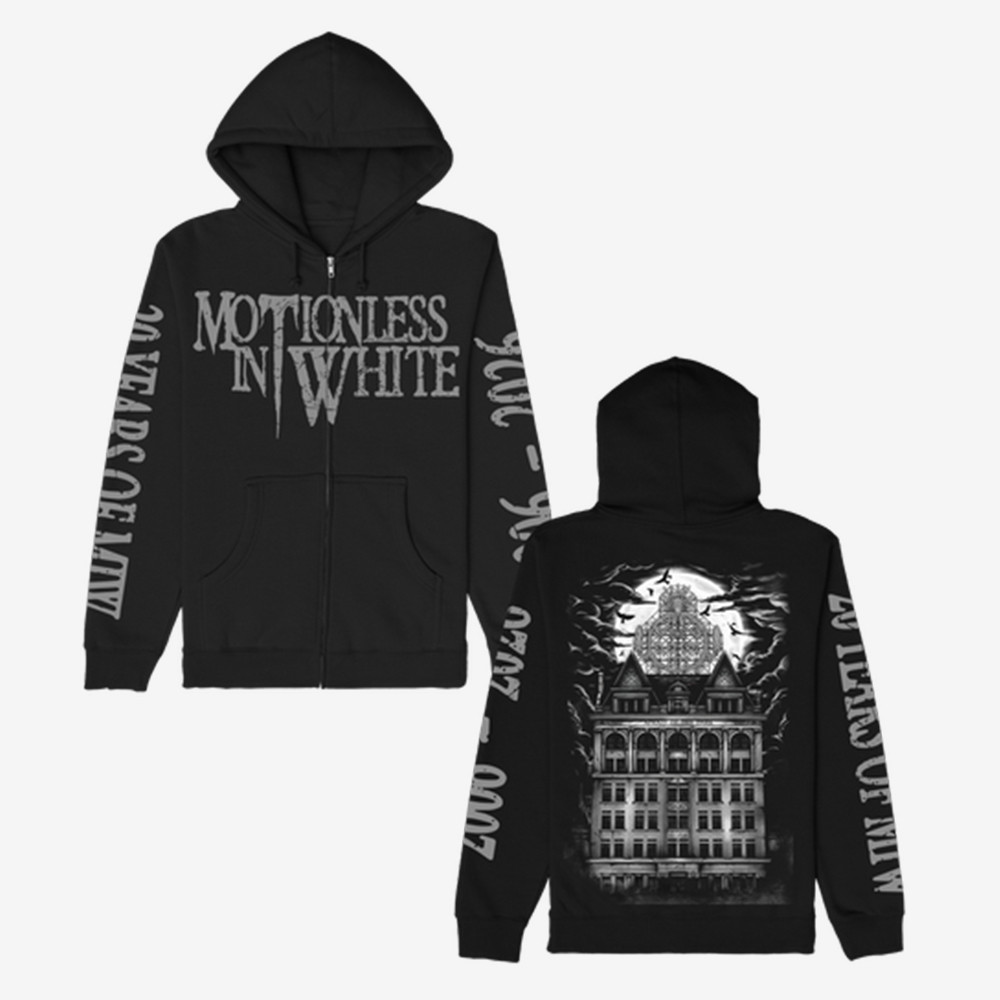 Motionless In White Throw Back Zip Hoodie Motionless In White Apparel Gift For Metalcore Fan