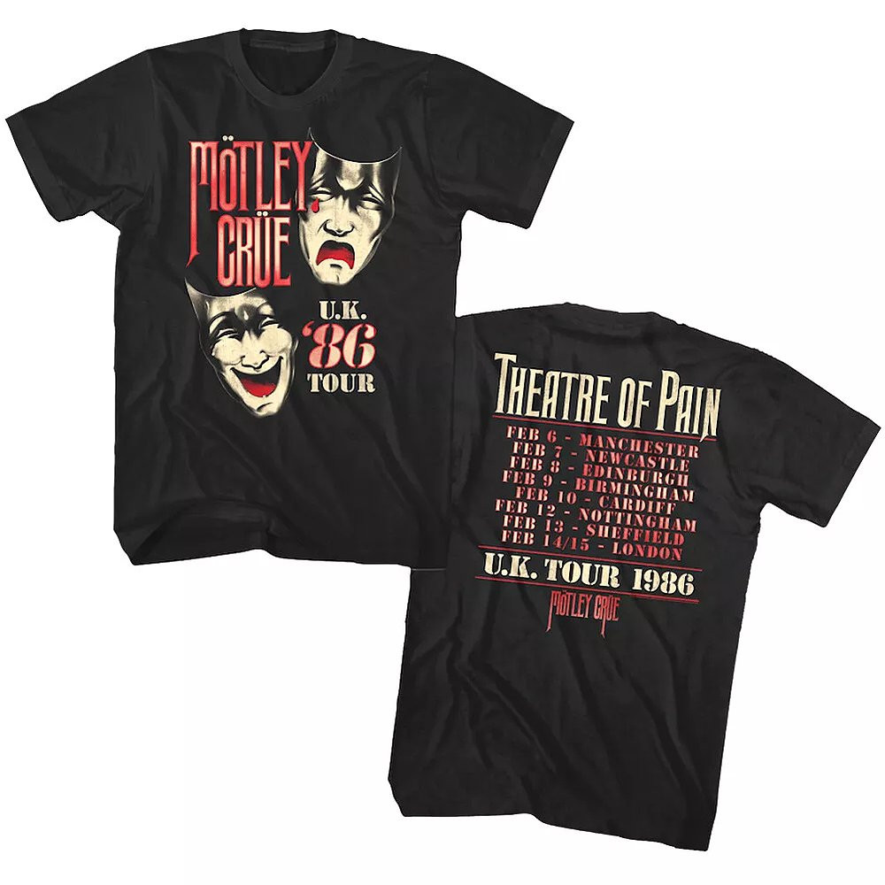 Motley Crue Theatre Of Pain UK Tour 1986 Heavy Metal Rock Band T-Shirt Best Gift For Fans