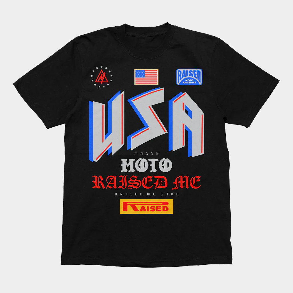 Moto Raised Me United We Ride United T-Shirt Gifts For Boyfriend