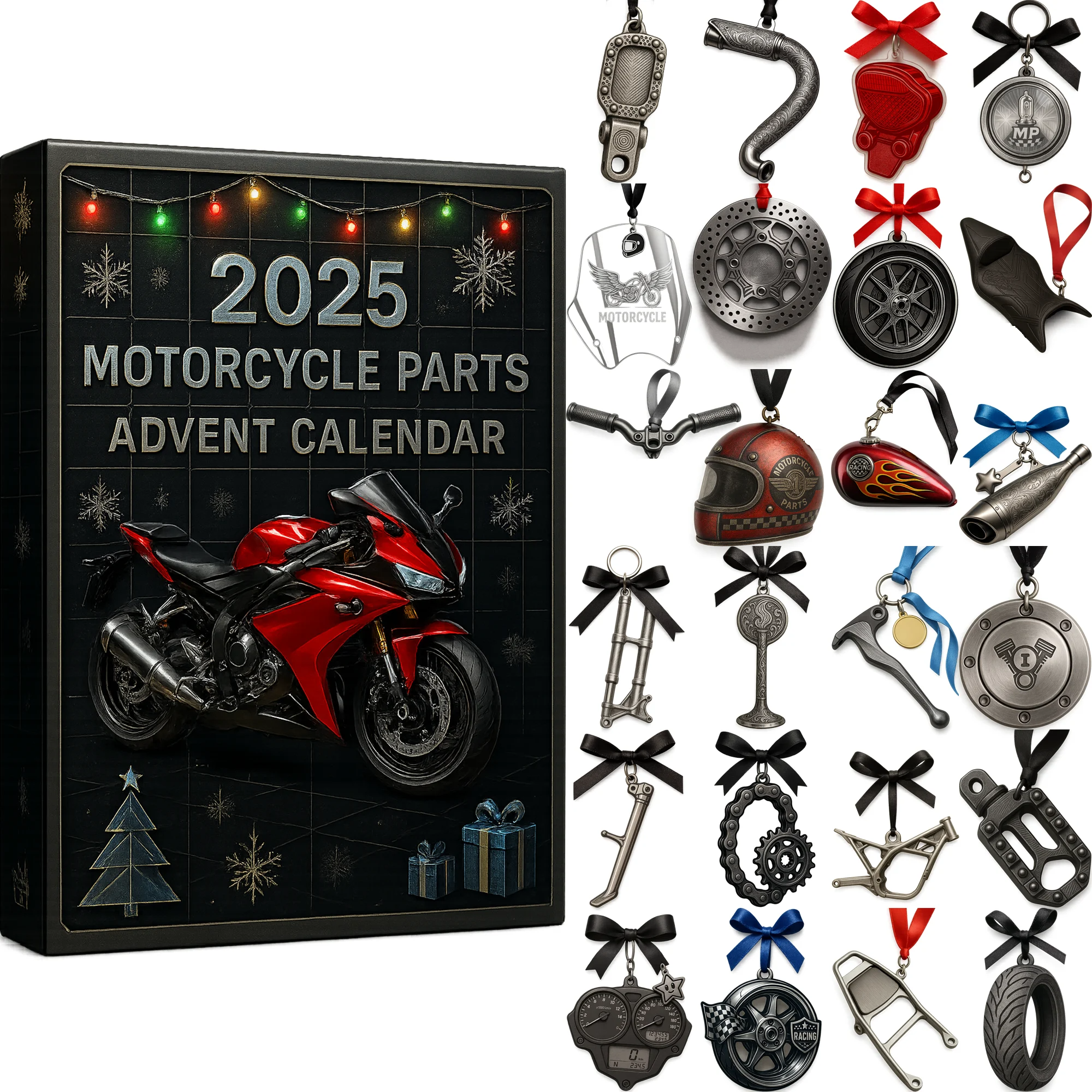 Motorcycle Parts Ornament Advent Calendar 2025 Teen Advent Calendar Christmas Gifts For Him