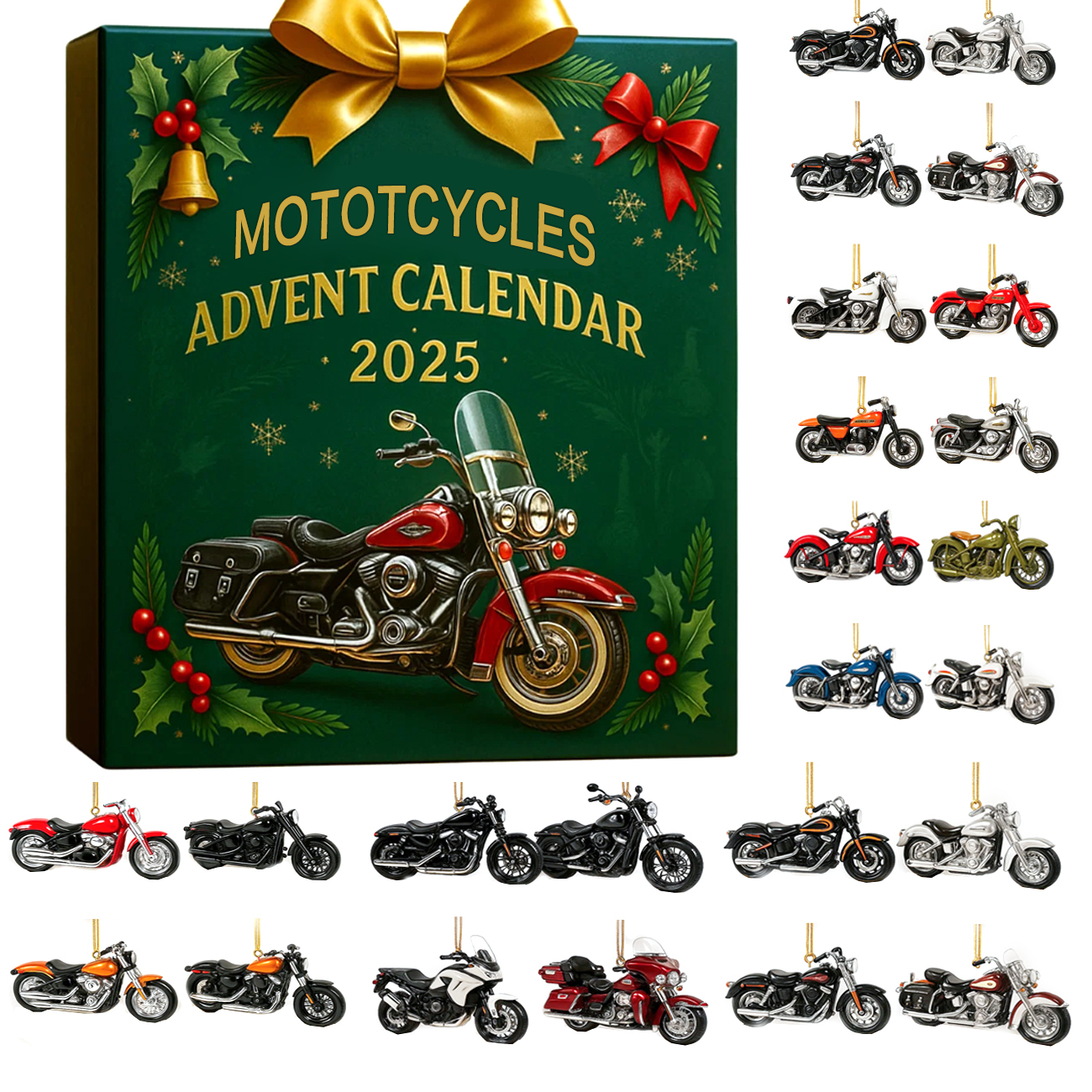 Motorcycles Advent Calendar 2025 Xmas Themed Christmas Gifts For Motorcycle Lovers