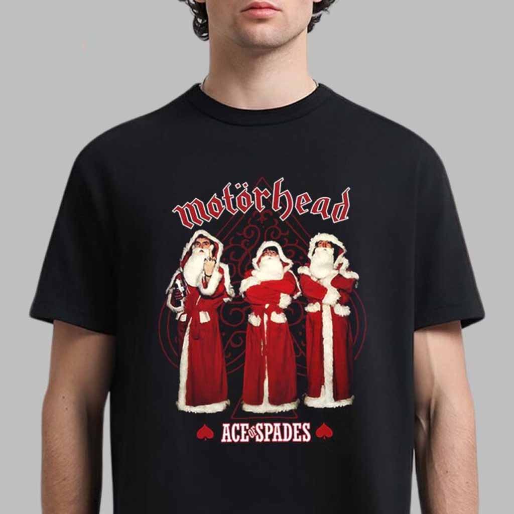 Motorhead Ace Of Spades Funny Santa Holiday 2024 T-Shirt Christmas Gifts For Friends Motorhead Ace Of Spades Funny Santa Holiday 2024 T-Shirt Christmas Gifts For Friends