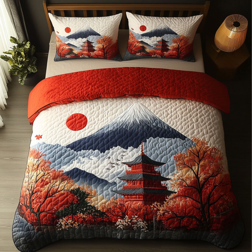 Mount Fuji Echo Quilted Bedding Set Japanese Bedroom Decor Christmas Ideas For Wife