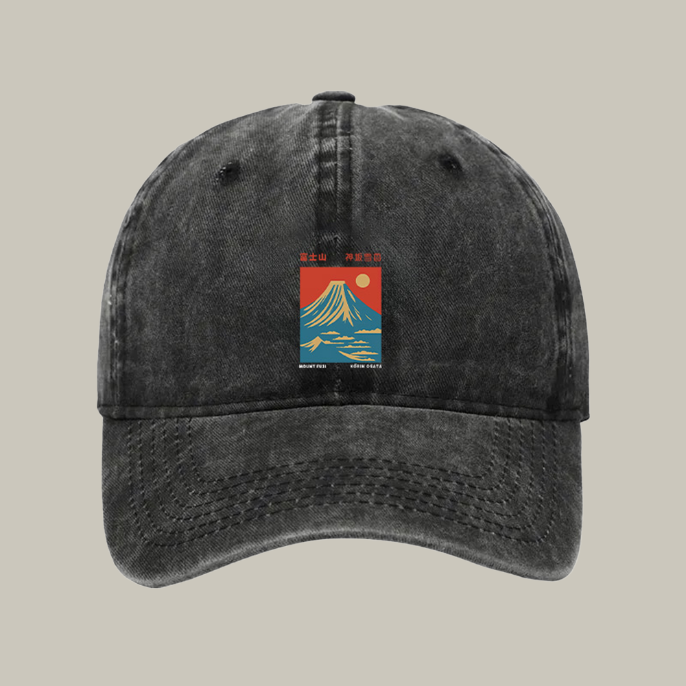 Mount Fuji Vintage Washed Cap Aesthetic Baseball Caps Christmas Gift Ideas For Him