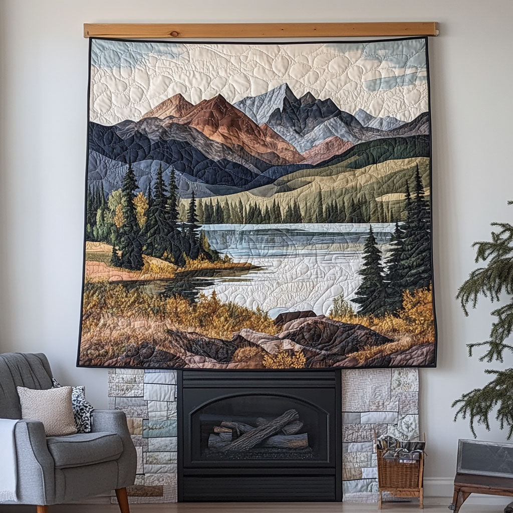 Mountain And River Landscape Quilt Blanket King Blanket Religious Christmas Gifts
