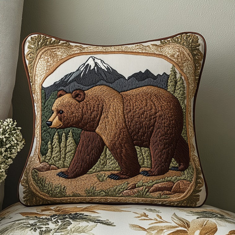 Mountain Bear Quilt Pillow Case Personalized Pillow Cover Gift for Couples