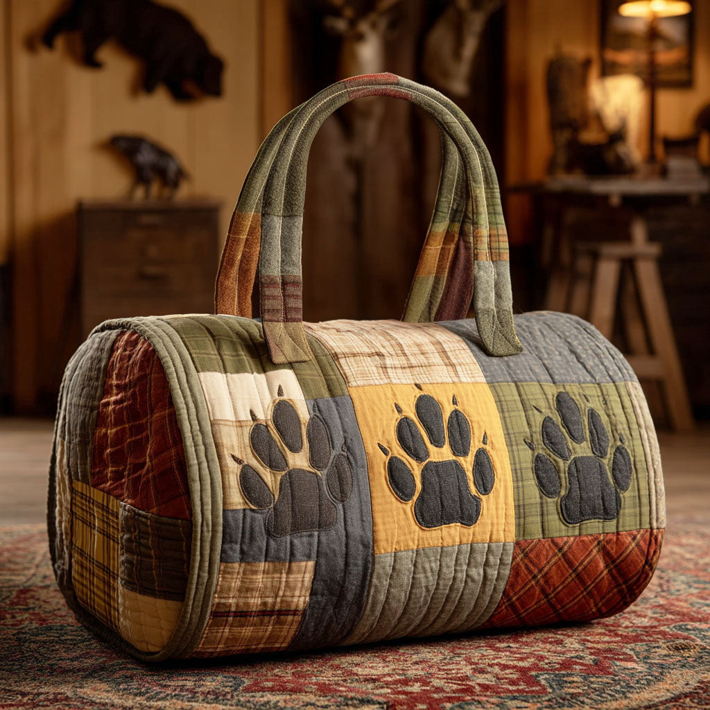 Mountain Bear Quilted Duffle Bag Wilderness Travel Bag Best Gift For Nature Lovers