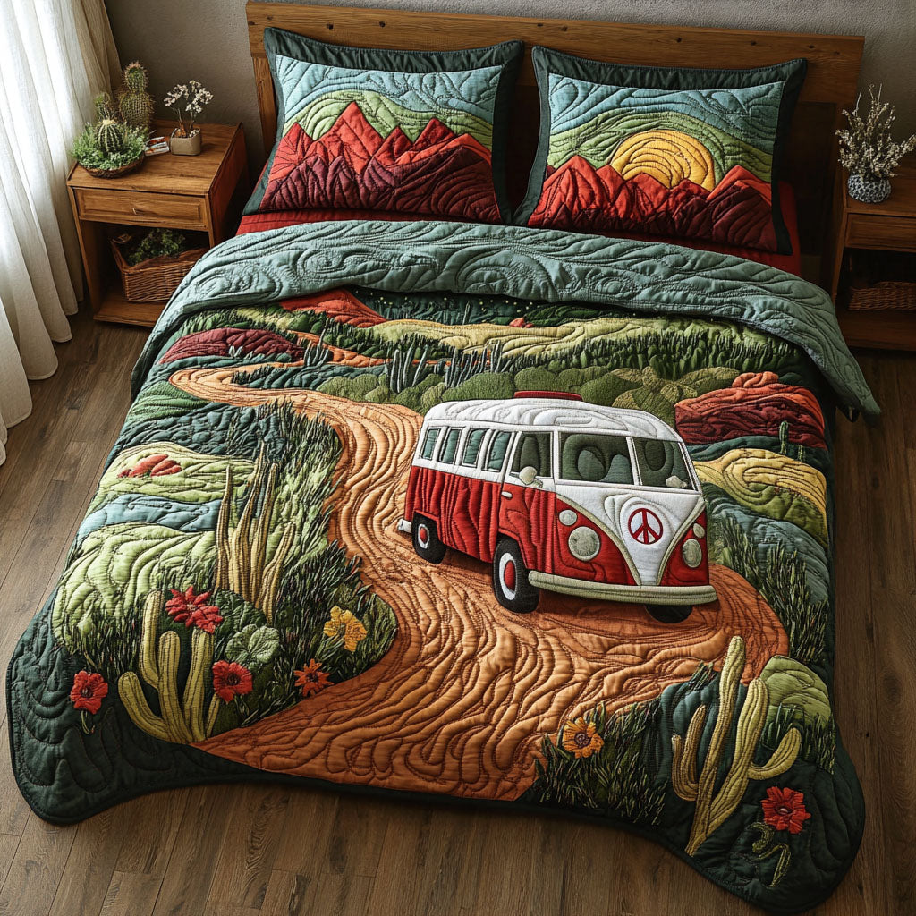 Mountain Bound Quilted Bedding Set Holiday Duvet Cover Set Christmas Gift Ideas For Hippies