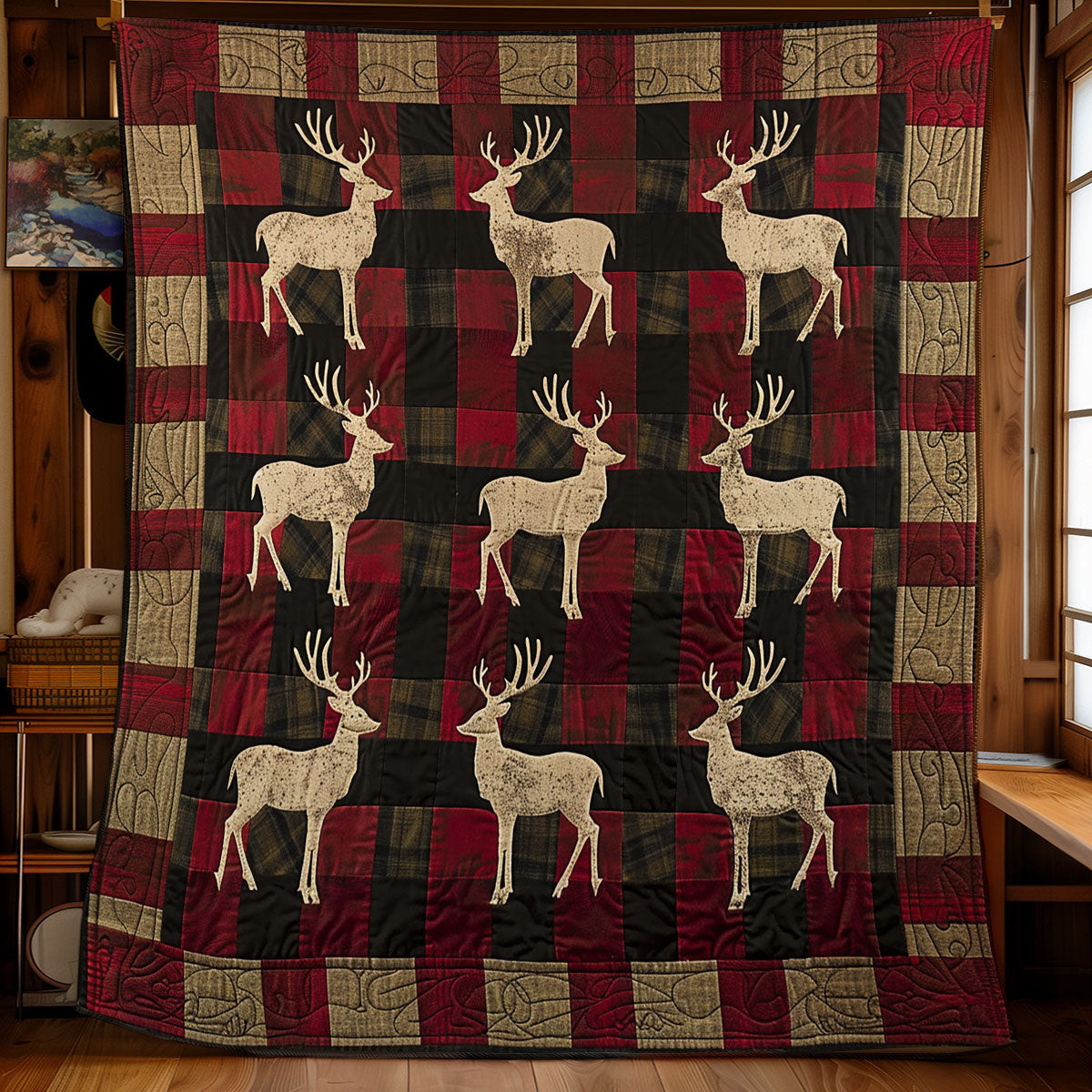 Mountain Deer Quilt Blanket Couch Blanket Gift Ideas For Mother In Law