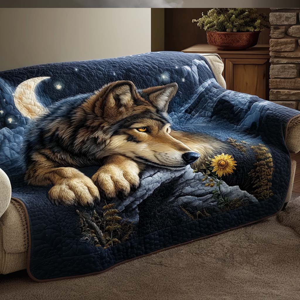 Mountain Dweller Quilted Sofa Cover Seat Covers For Couches Unique Gifts For Wolf Lovers