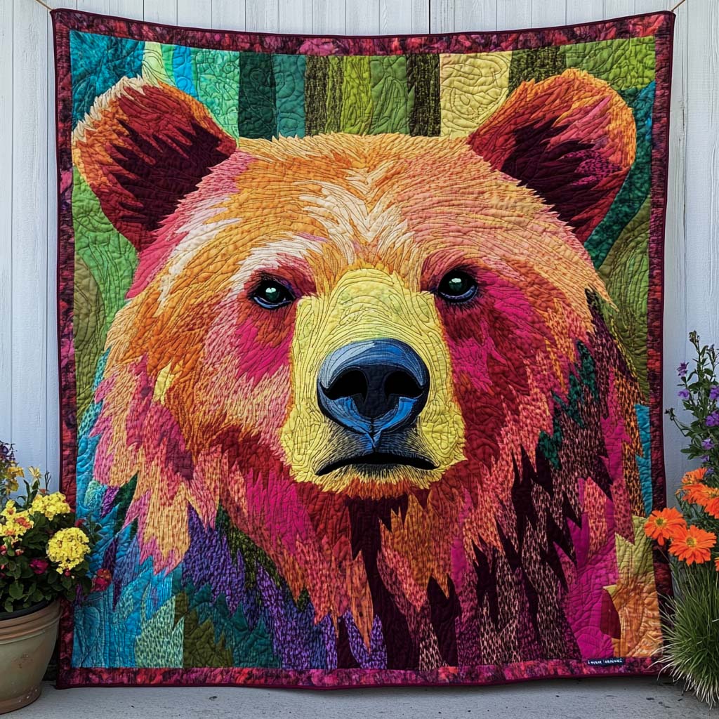Mountain Echo Bear Quilted Blanket Bedroom Decor Christmas Unique Bear Gifts