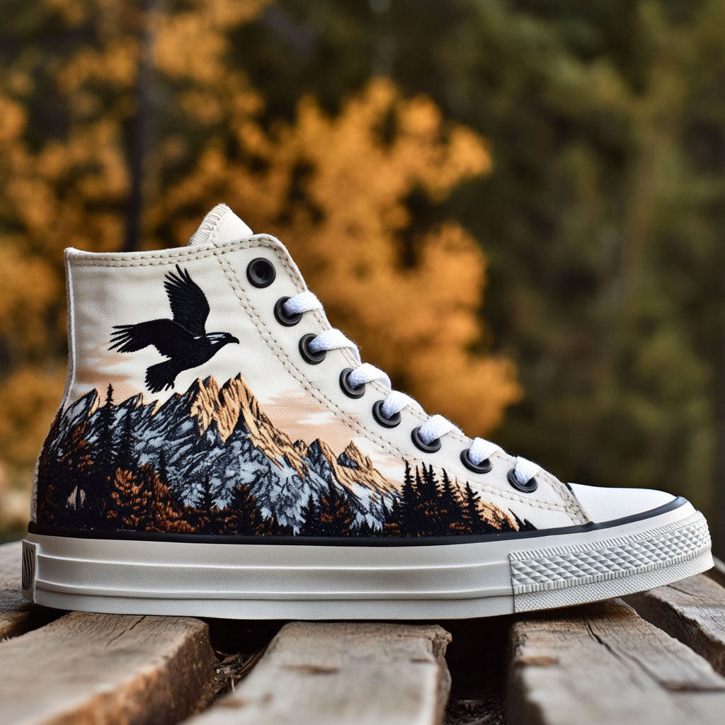 Mountain Echo Canvas High Tops Lightweight Merch Sneakers