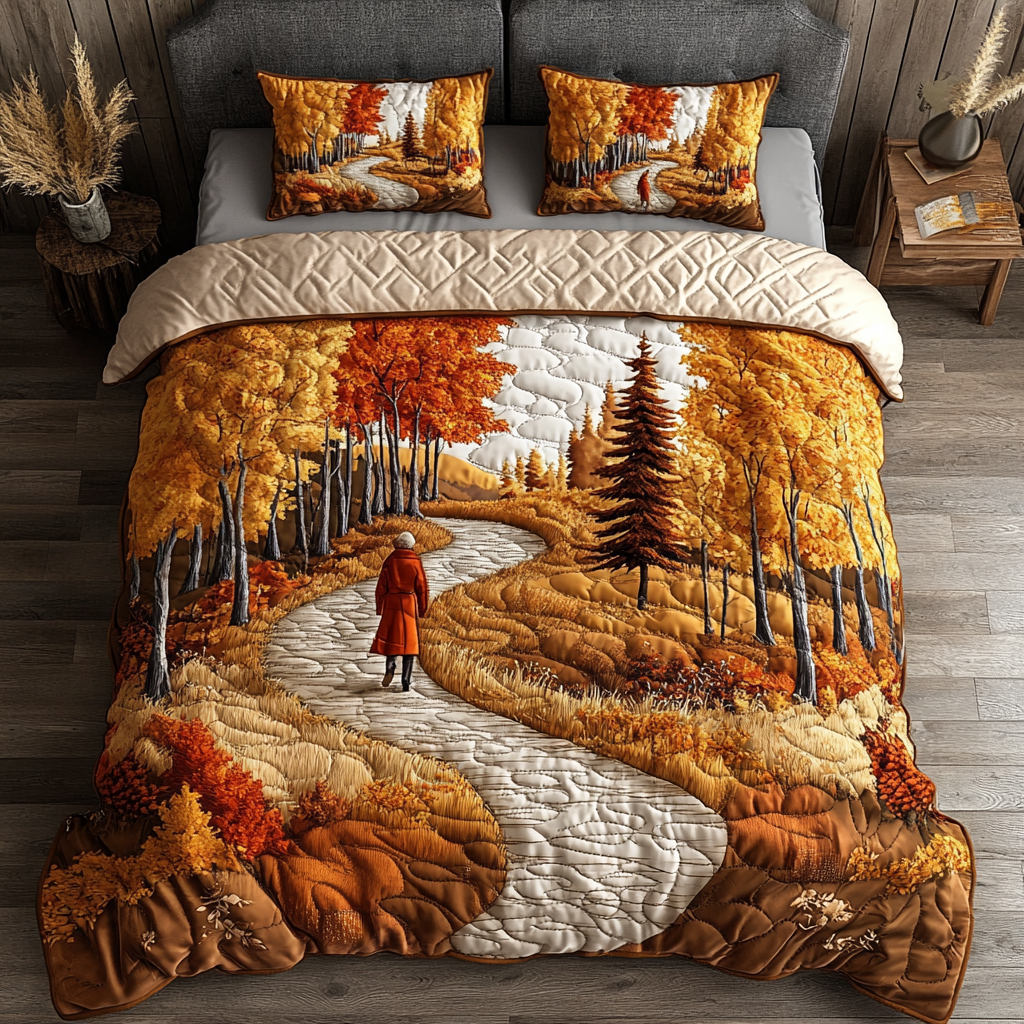 Mountain Glow Quilted Bedding Set Forest Inspired Bedroom Christmas Gifts For Wife