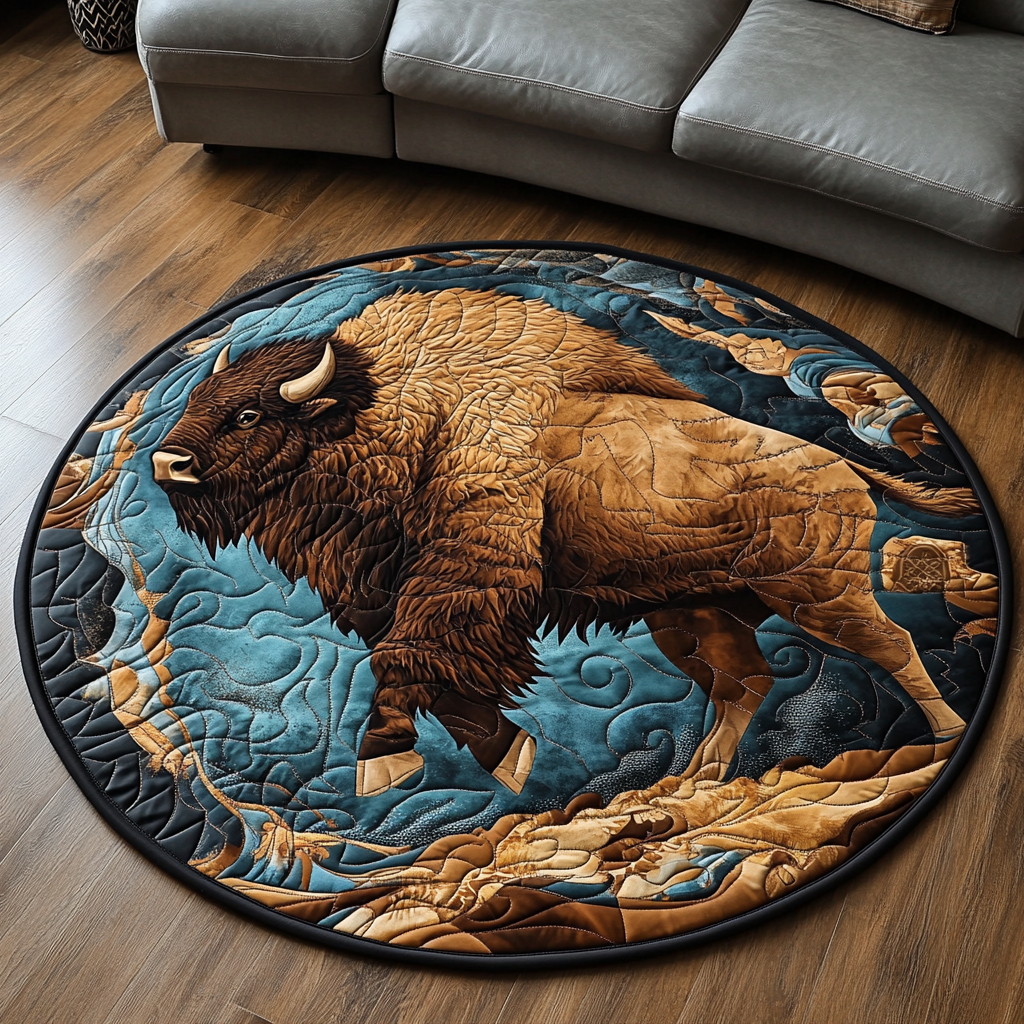 Mountain Herd Quilted Round Mat Home Front Door Design Stocking Stuffers For My Wife