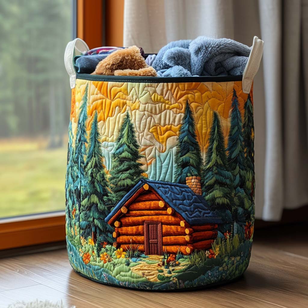Mountain Hideaway Quilted Laundry Basket Must-Have Laundry Essential
