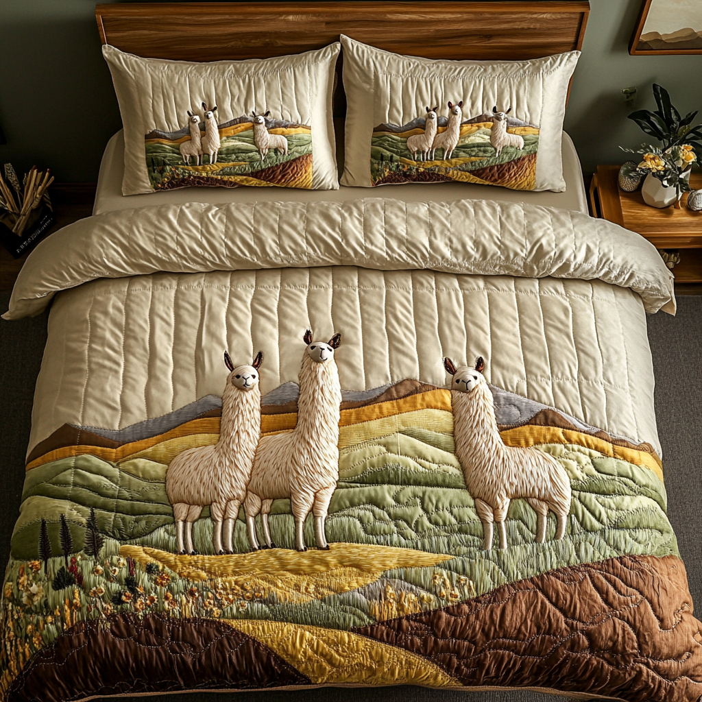 Mountain Hugs Quilted Bedding Set Bed Decor Sheep Presents